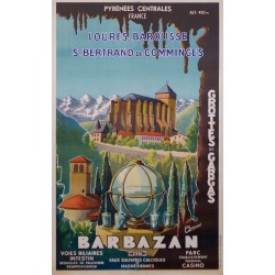 Aff. 62x98cm - Pyrénées Centrales Barbazan Grottes de Gargas