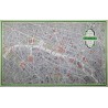 Aff. 111x70cm - Paris Carte du Centre de Paris à Vol d'Oiseau en 1954