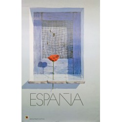Aff. 62x99cm - Espana Rose devant Fenêtre