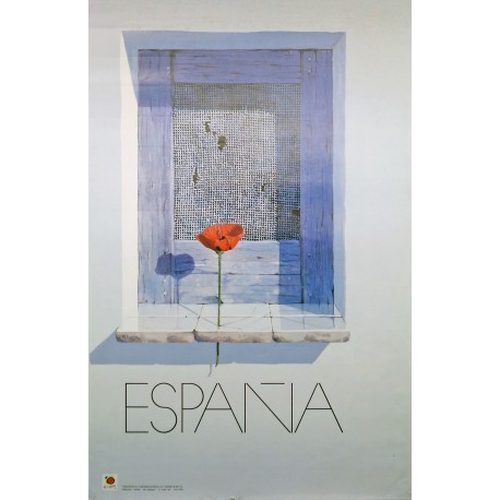 Aff. 62x99cm - Espana Rose devant Fenêtre