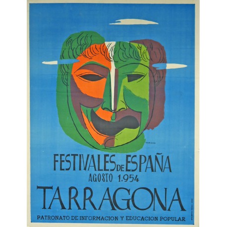 Aff. 63x88cm - Festivales de Espana Tarragona 1954