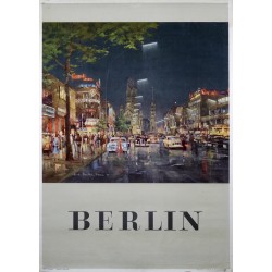 Aff. 60x85cm - Berlin Vue Nocturne du Kurfürstendamm