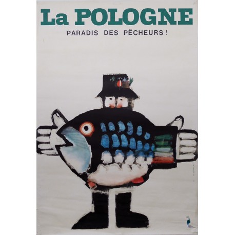 Aff. 68x98cm - Pologne Paradis des Pêcheurs