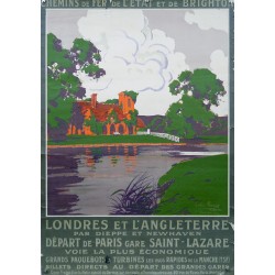Aff. 72x104cm - Londres et l'Angleterre La Tamise