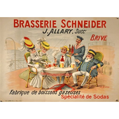 Aff. 82x60cm - Brasserie Schneider Brive Fabrique de boissons gazeuses