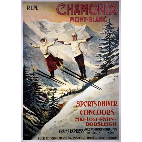 Aff. 100x140cm - Les deux Sauteurs Grand Format Papier Gauffré