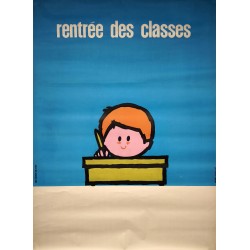 Aff. 115x156cm - Rentrée des Classes (Ecolier) non entoilée
