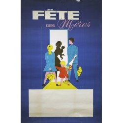 Aff. 112x152cm - Fête des Mères (Couple avec Enfants) non entoilée