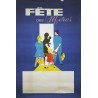 Aff. 112x152cm - Fête des Mères (Couple avec Enfants) non entoilée