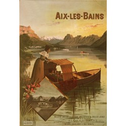 Affiche - Aix-les-Bains - Le Lac du Bourget (fin de série) - PLM